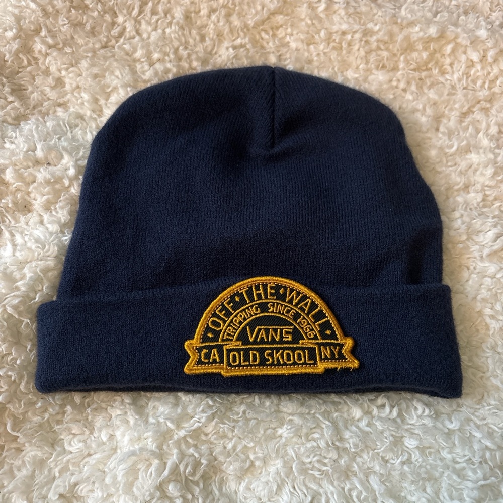 Vans navy and gold DOOLIN beanie